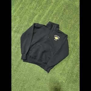 Notre Dame College Vintage Quarter Zip Sweatshirt Mens Size S Blue and Gold